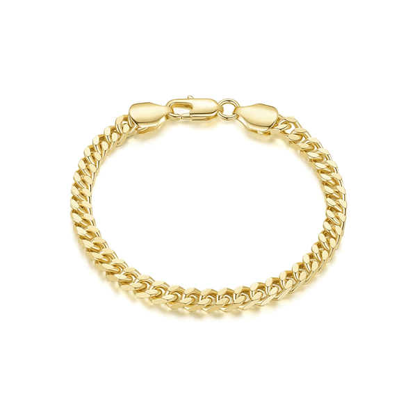 14K Gold Plated Cuban Link Bracelet for Women & Men – Classic Chunky Curb Chain Bracelet - KARMARKA