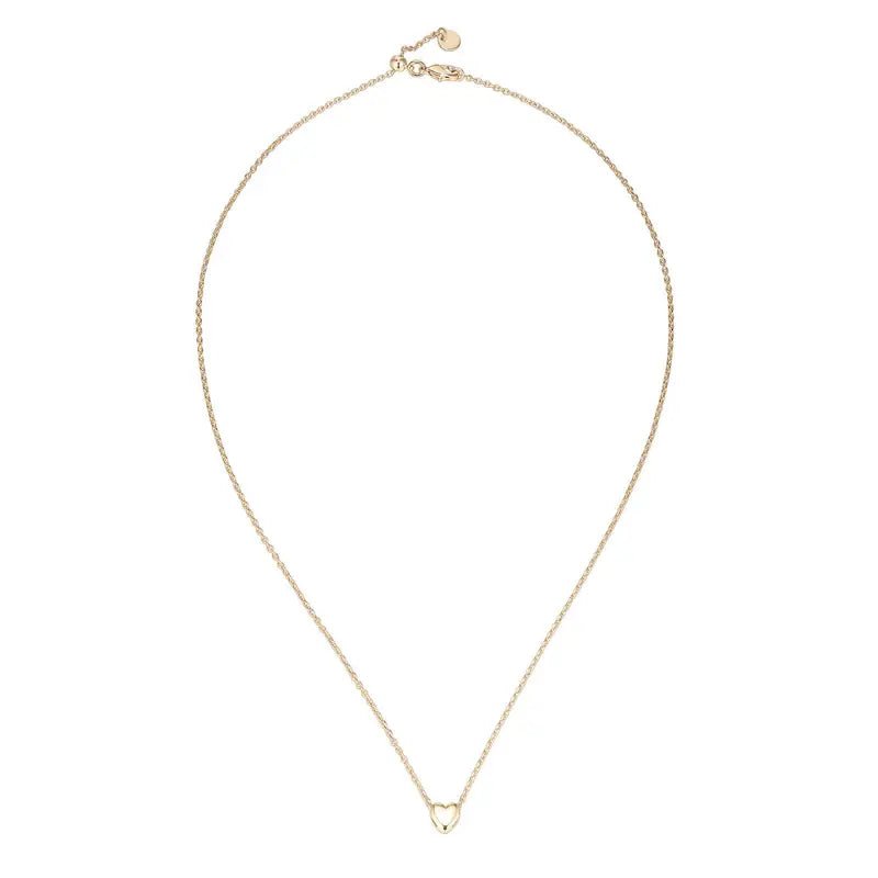 14K Gold Plated Cubic Zirconia Heart Necklace - Cute Dainty Love Pendant Necklaces for Women - KARMARKA