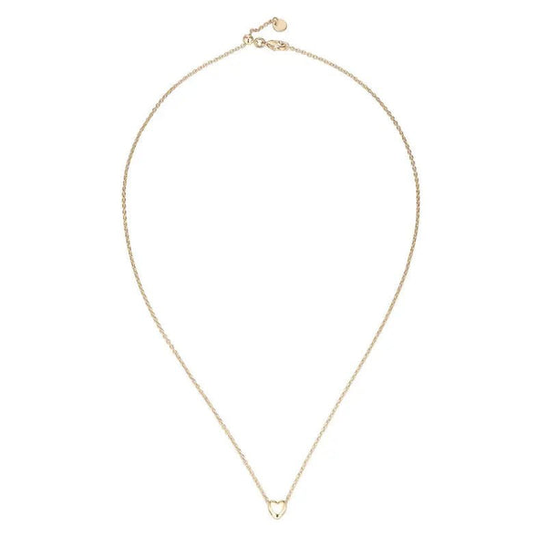 14K Gold Plated Cubic Zirconia Heart Necklace - Cute Dainty Love Pendant Necklaces for Women - KARMARKA