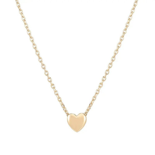 14K Gold Plated Cubic Zirconia Heart Necklace - Cute Dainty Love Pendant Necklaces for Women - KARMARKA
