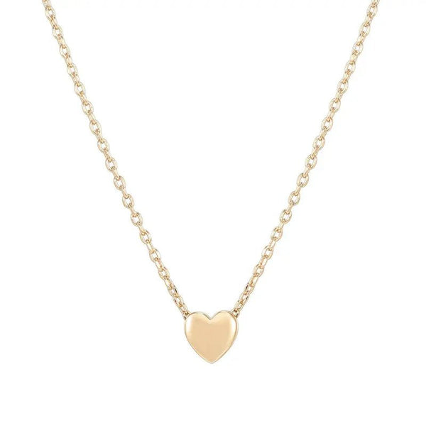 14K Gold Plated Cubic Zirconia Heart Necklace - Cute Dainty Love Pendant Necklaces for Women - KARMARKA