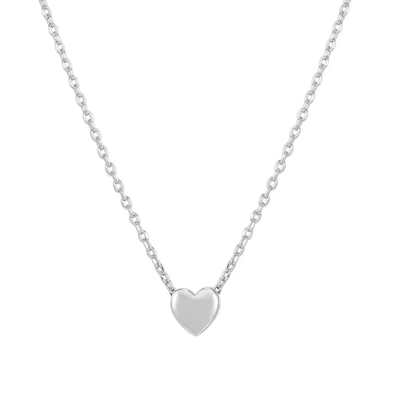 14K Gold Plated Cubic Zirconia Heart Necklace - Cute Dainty Love Pendant Necklaces for Women - KARMARKA