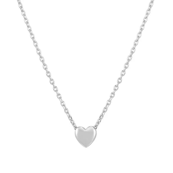 14K Gold Plated Cubic Zirconia Heart Necklace - Cute Dainty Love Pendant Necklaces for Women - KARMARKA