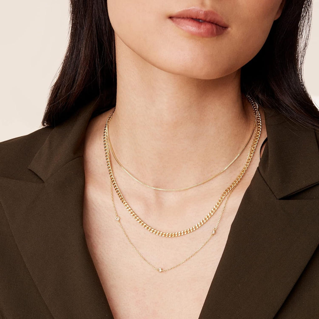 14K Gold Plated Dainty Layering Necklaces for Women, Pendant Necklace - KARMARKA
