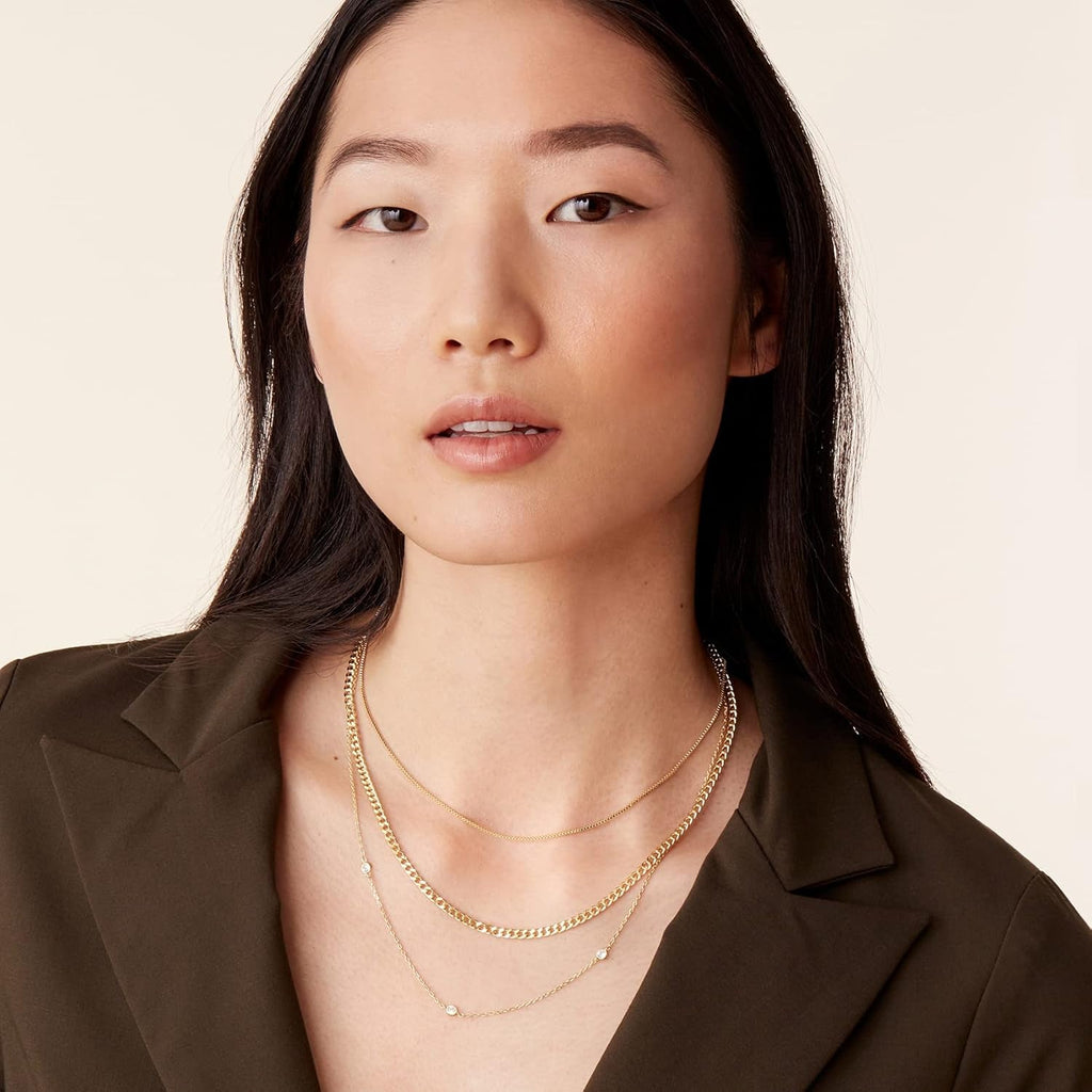 14K Gold Plated Dainty Layering Necklaces for Women, Pendant Necklace - KARMARKA