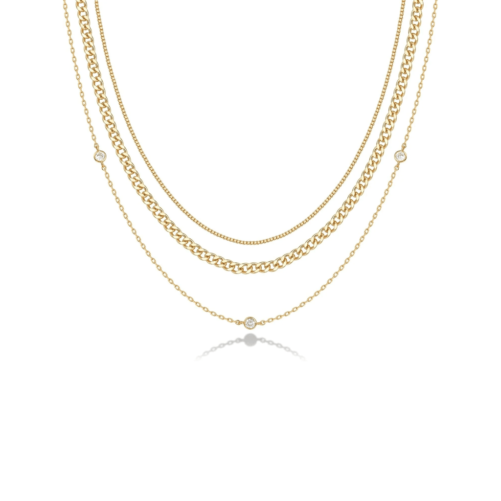 14K Gold Plated Dainty Layering Necklaces for Women, Pendant Necklace - KARMARKA
