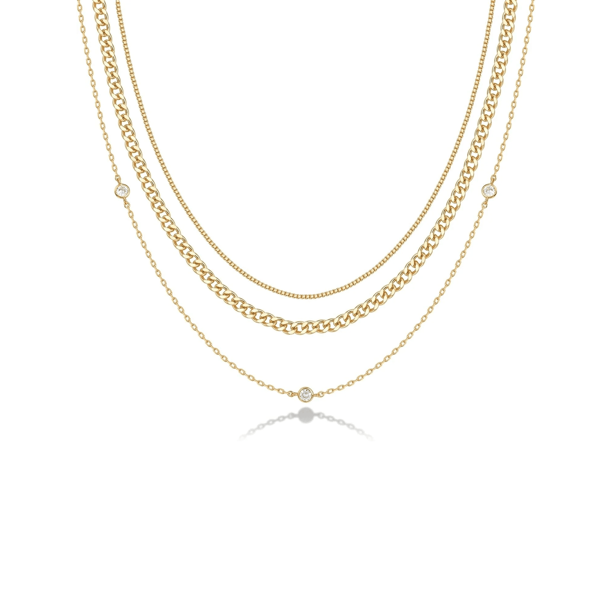 14K Gold Plated Dainty Layering Necklaces for Women, Pendant Necklace - KARMARKA