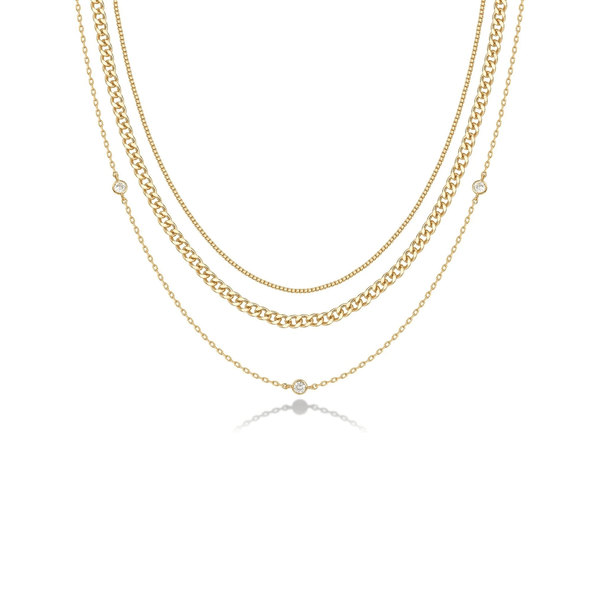 14K Gold Plated Dainty Layering Necklaces for Women, Pendant Necklace - KARMARKA