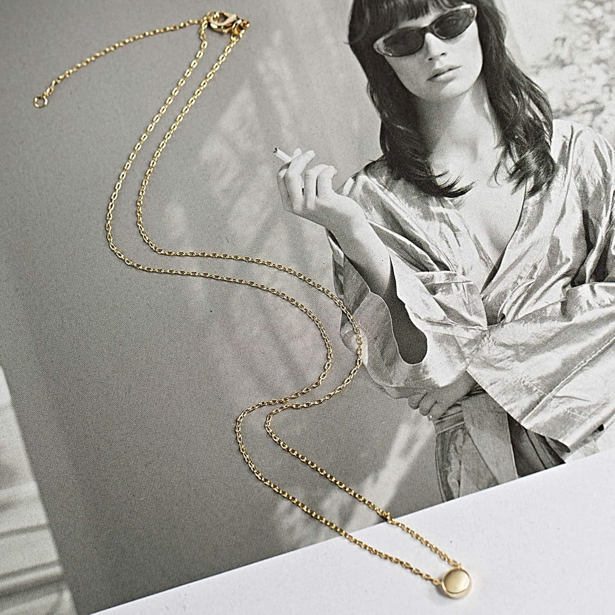 14K Gold Plated Dainty Pendant Necklaces for Women, Motif Charms - KARMARKA