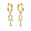 14K Gold Plated Dainty Star Cross Huggie Hoop Pendant Earrings Jewelry Gift for Women - KARMARKA