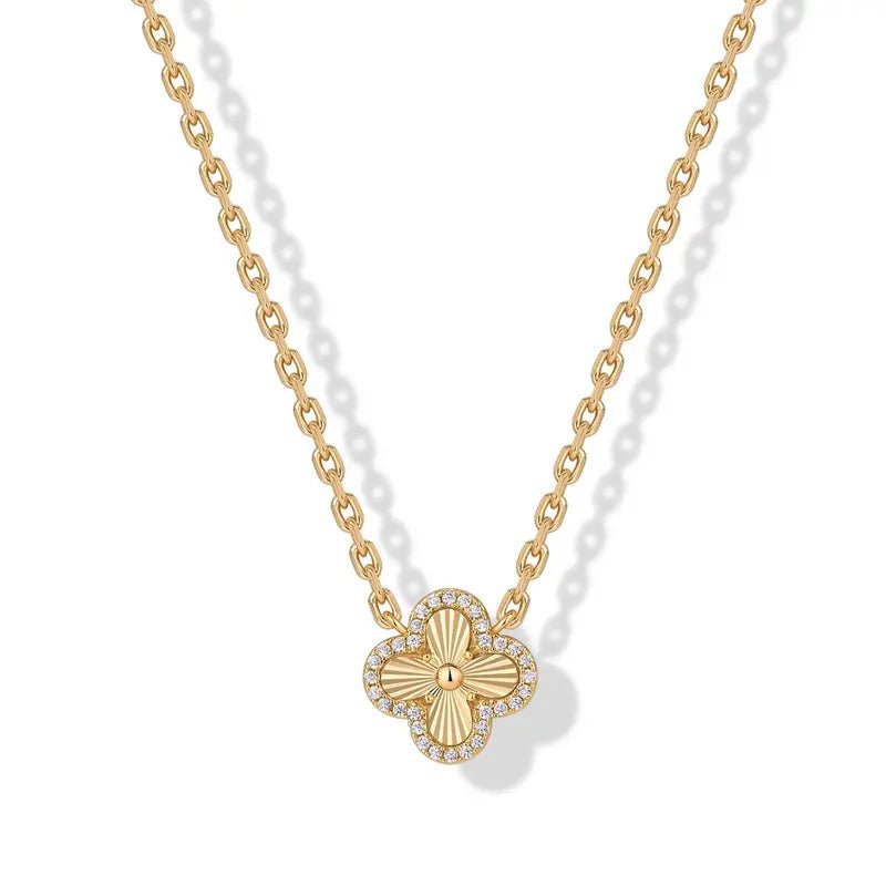 14K Gold Plated Four Leaf Clover Necklace for Women - KARMARKA