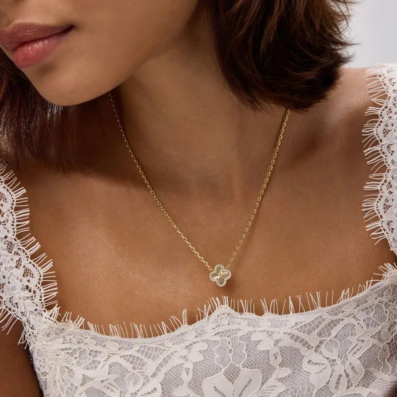 14K Gold Plated Four Leaf Clover Necklace for Women - KARMARKA