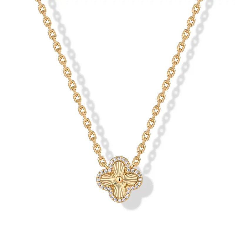 14K Gold Plated Four Leaf Clover Necklace for Women - KARMARKA