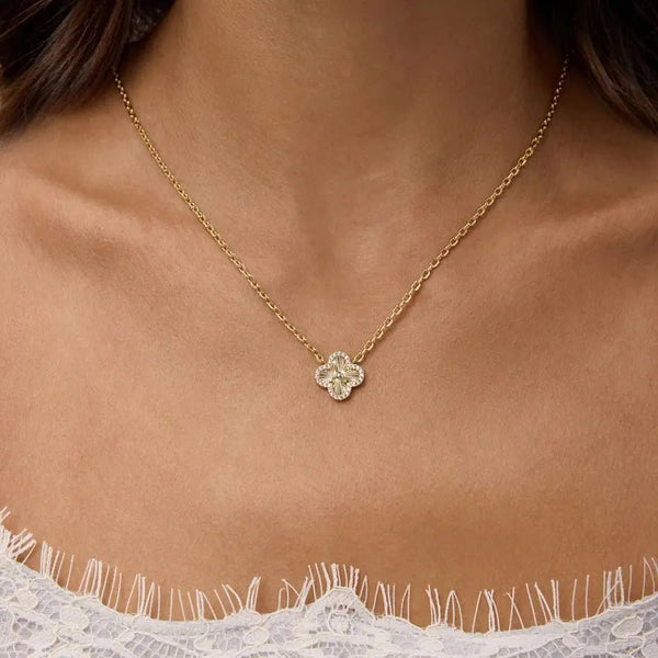 14K Gold Plated Four Leaf Clover Necklace for Women - KARMARKA
