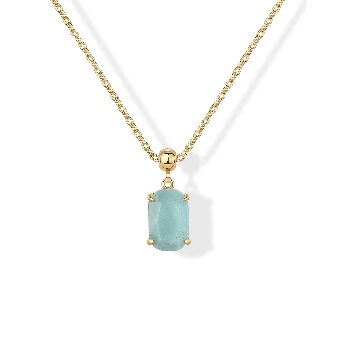 14K Gold-Plated Gemstone Charm Necklace – Pendant Jewelry for Women - KARMARKA Main image