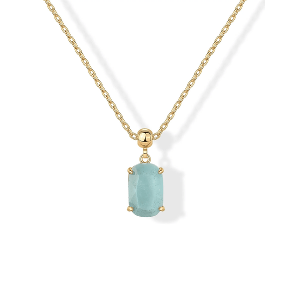 14K Gold-Plated Gemstone Charm Necklace – Pendant Jewelry for Women - KARMARKA