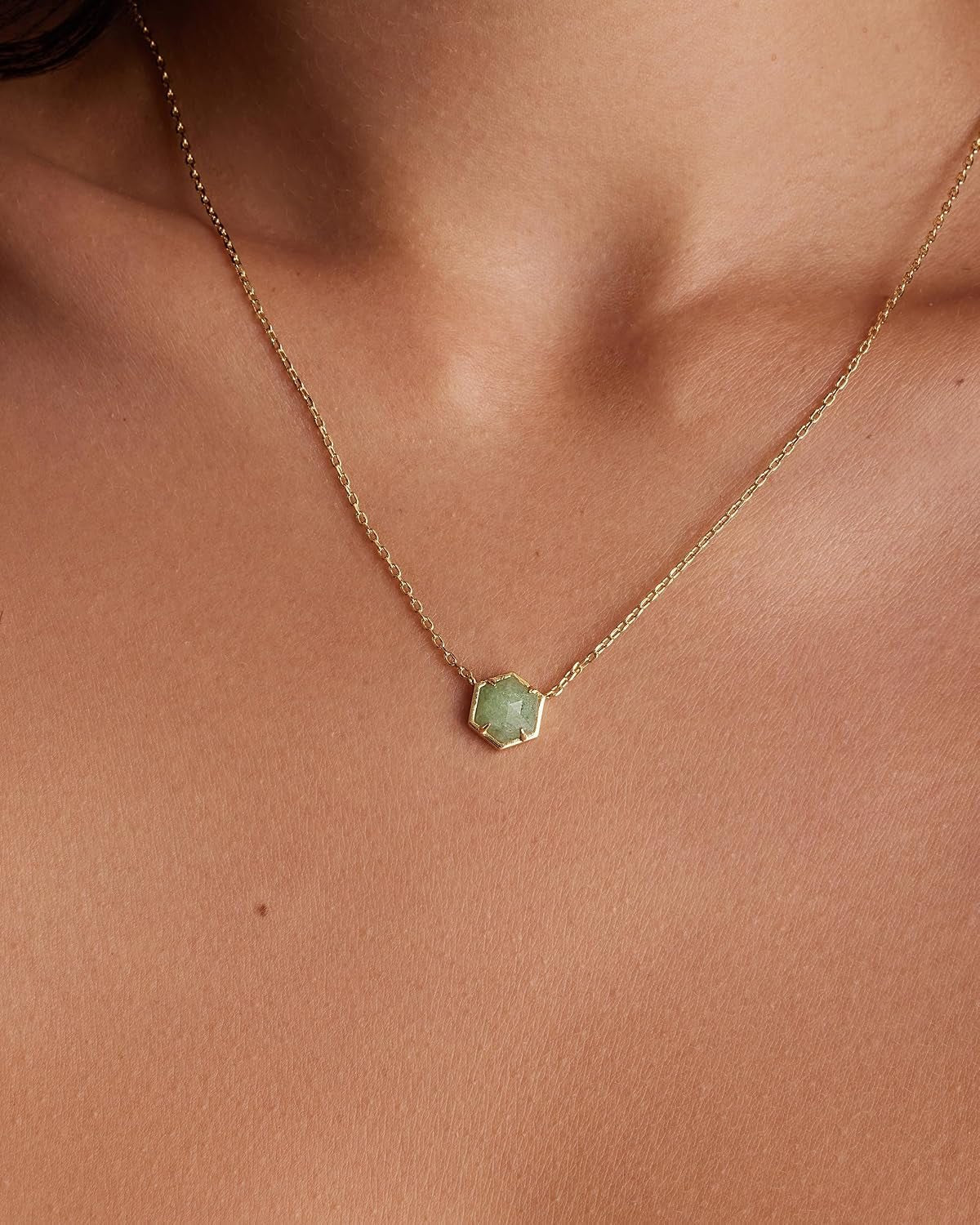 14K Gold Plated Gemstone Pendant Necklace for Women, Dainty Necklaces - KARMARKA