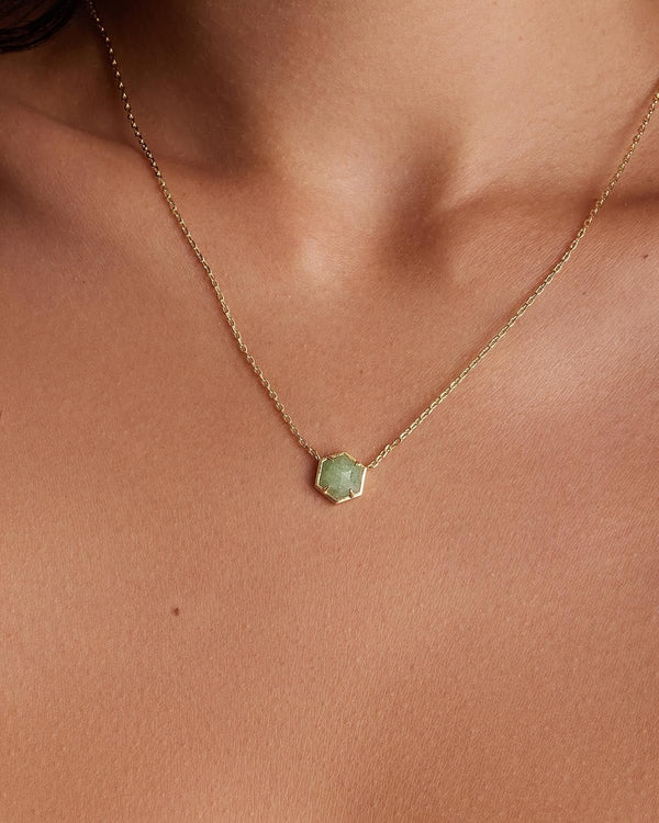 14K Gold Plated Gemstone Pendant Necklace for Women, Dainty Necklaces - KARMARKA