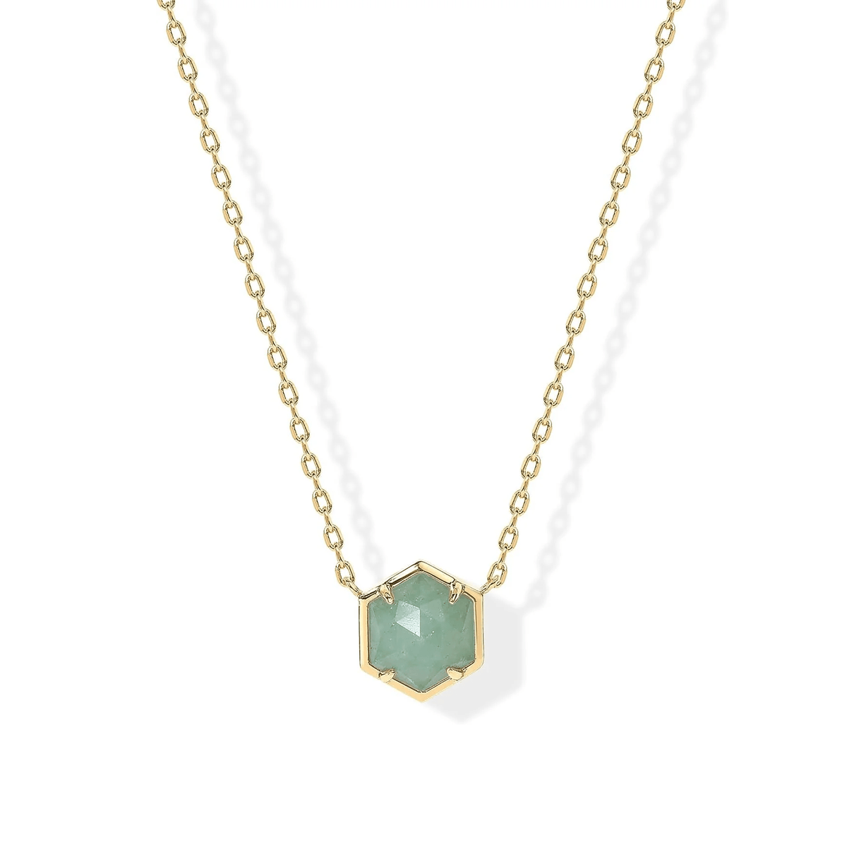 14K Gold Plated Gemstone Pendant Necklace for Women, Dainty Necklaces - KARMARKA Main image