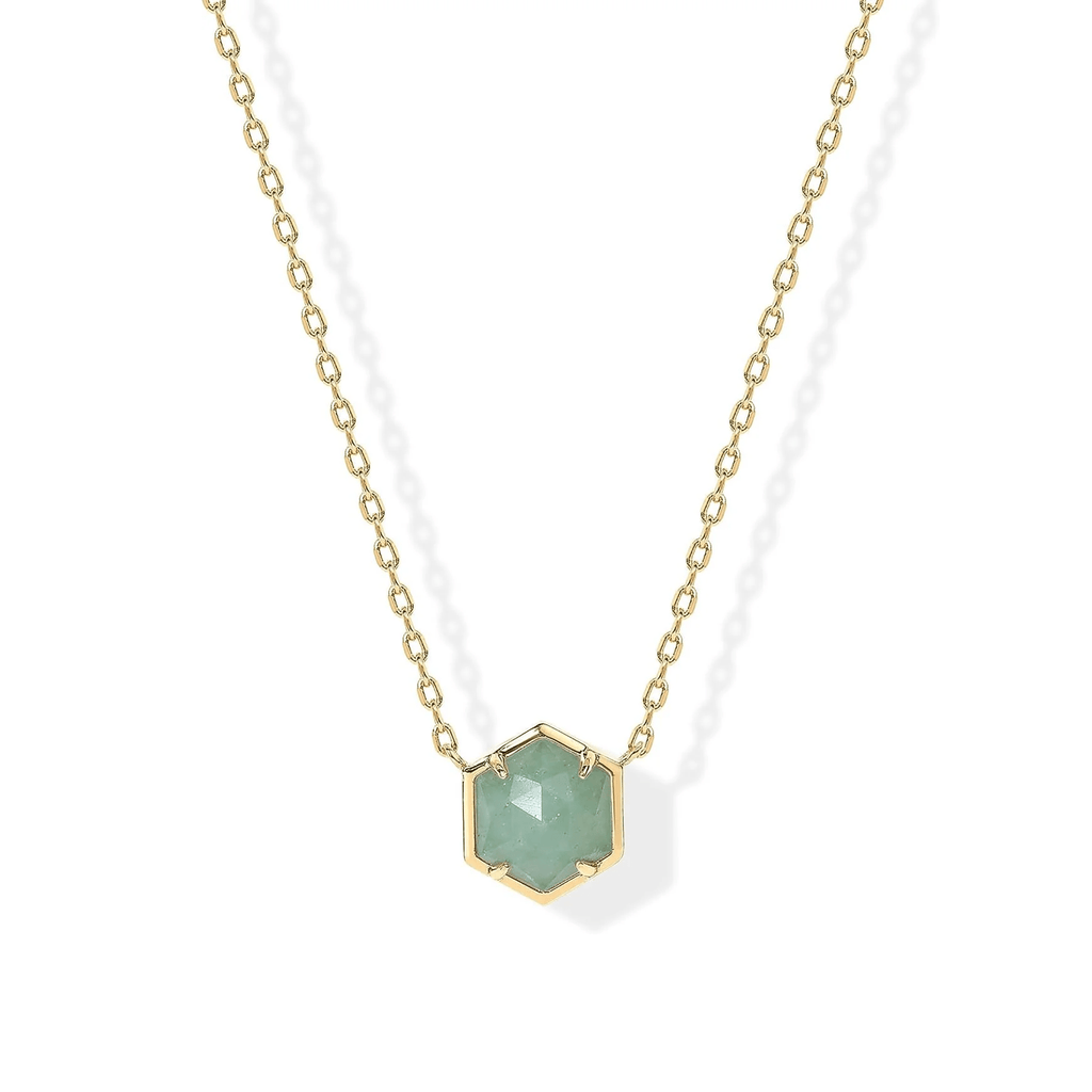 14K Gold Plated Gemstone Pendant Necklace for Women, Dainty Necklaces - KARMARKA