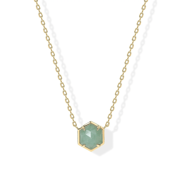 14K Gold Plated Gemstone Pendant Necklace for Women, Dainty Necklaces - KARMARKA