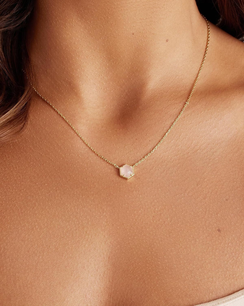 14K Gold Plated Gemstone Pendant Necklace for Women, Dainty Necklaces - KARMARKA