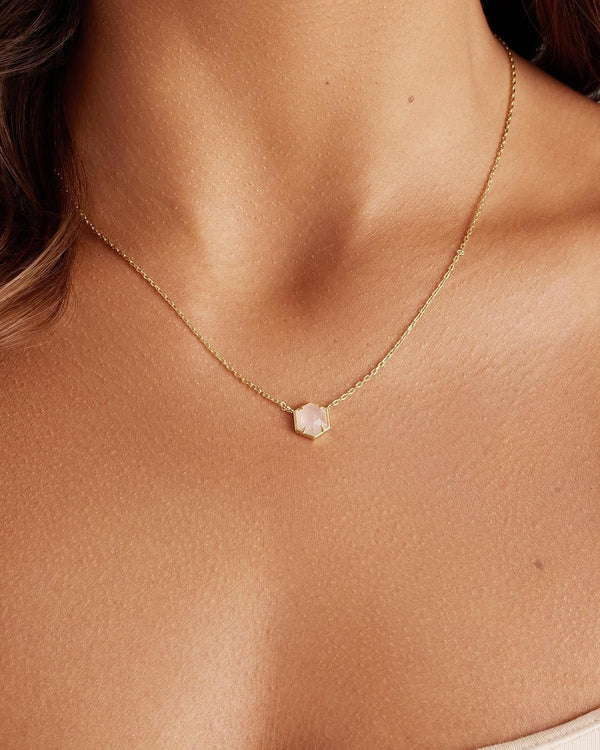 14K Gold Plated Gemstone Pendant Necklace for Women, Dainty Necklaces - KARMARKA