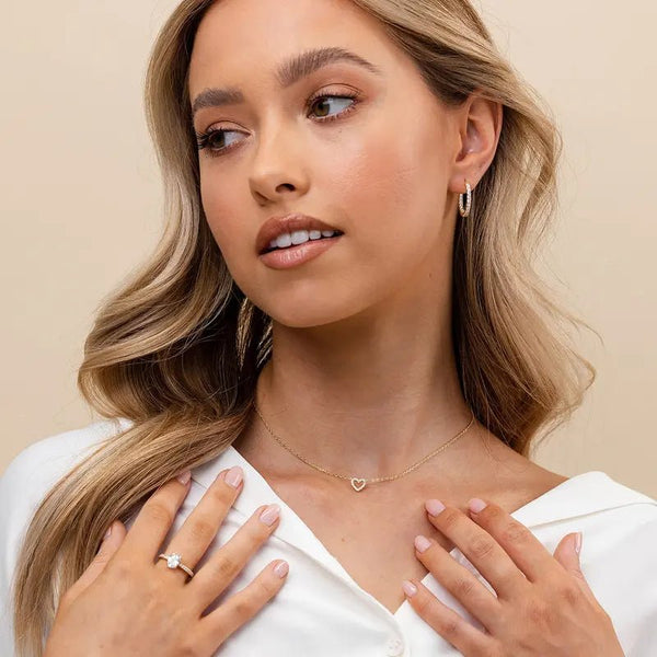 14K Gold Plated Heart Necklace for Women - KARMARKA