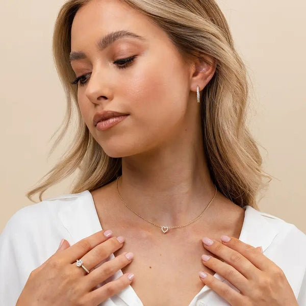 14K Gold Plated Heart Necklace for Women - KARMARKA