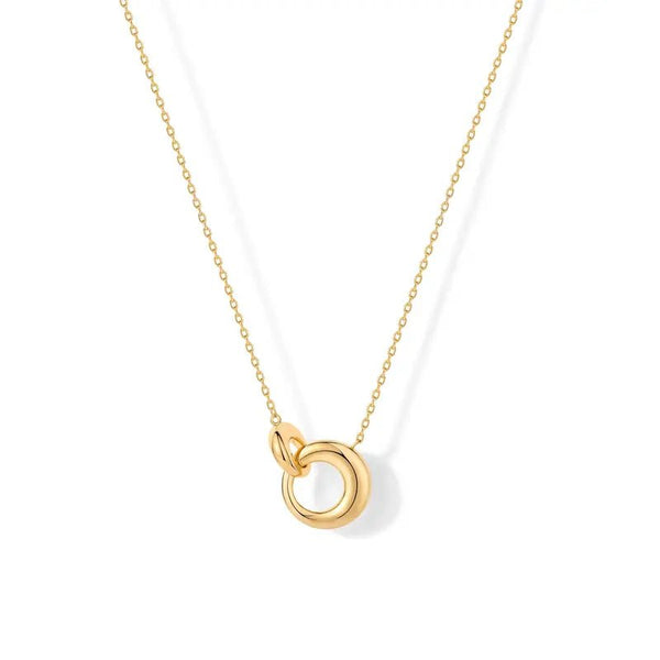14K Gold Plated Interlocking Circle Necklace for Women - KARMARKA