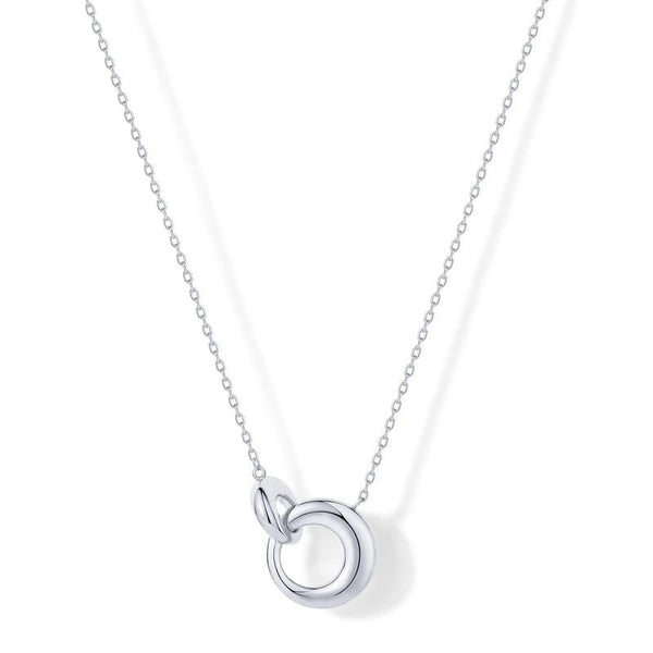 14K Gold Plated Interlocking Circle Necklace for Women - KARMARKA