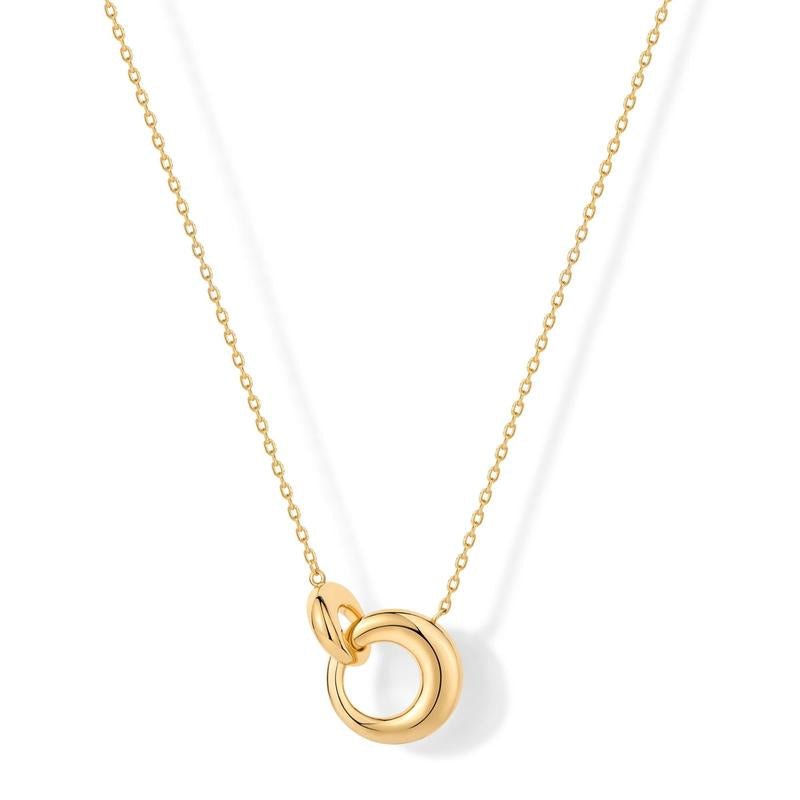 14K Gold Plated Interlocking Circle Necklace for Women - KARMARKA Main image