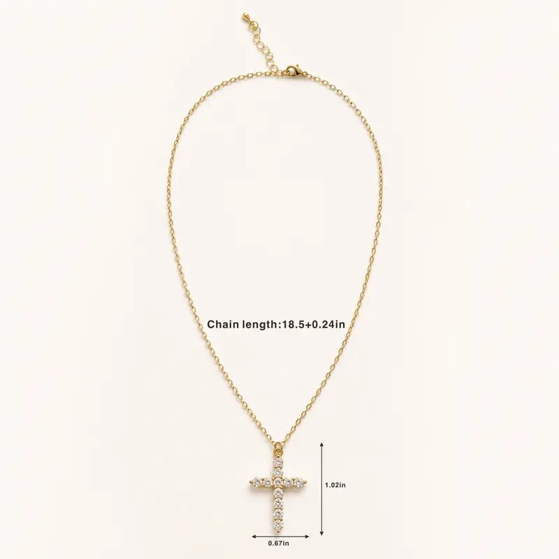 14K Gold Plated Layered Cross Necklace Set for Women - KARMARKA