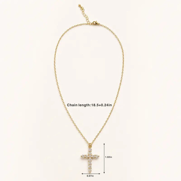 14K Gold Plated Layered Cross Necklace Set for Women - KARMARKA