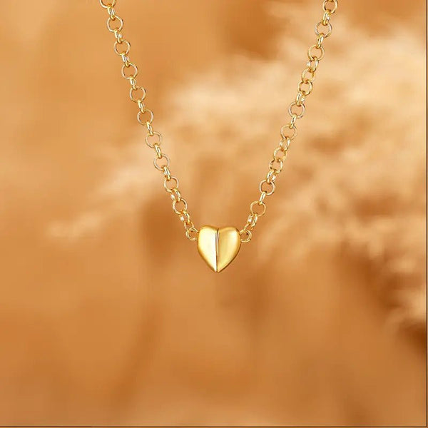 14K Gold Plated Magnetic Heart Necklace for Women - KARMARKA