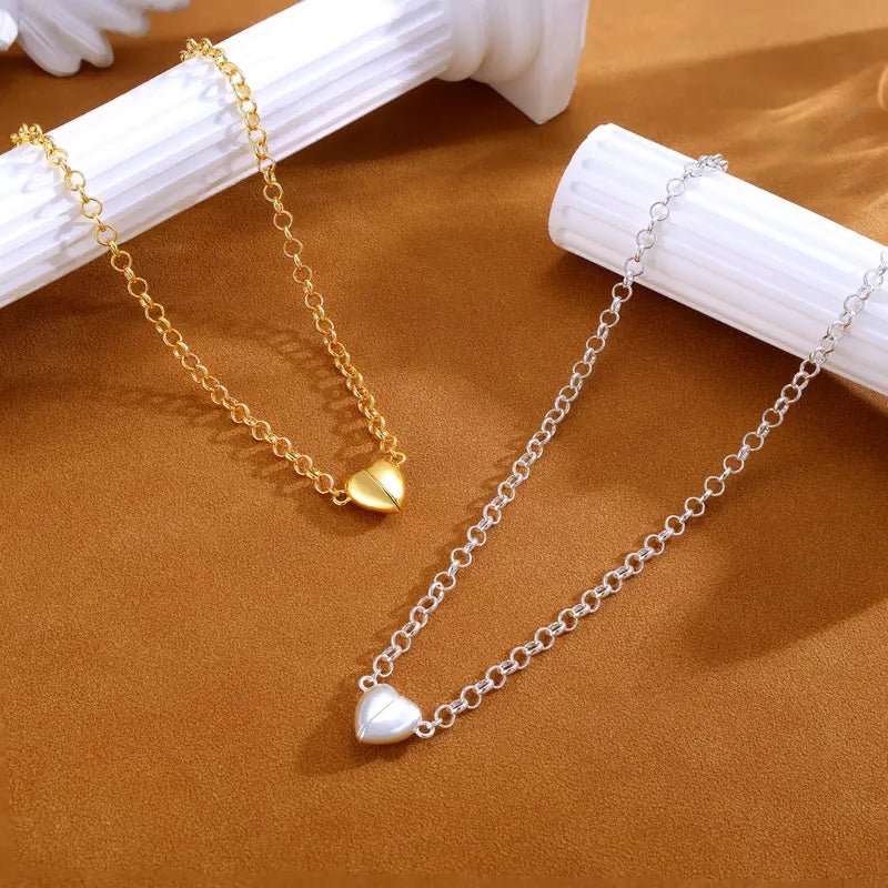 14K Gold Plated Magnetic Heart Necklace for Women - KARMARKA