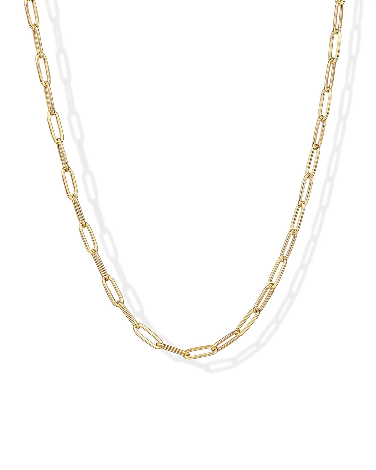 14K Gold Plated Paperclip Chain Necklaces for Women - Dainty Gold Jewelry Chain Necklace - Lightweight 20" Adjustable Link Chain Necklaces - KARMARKA