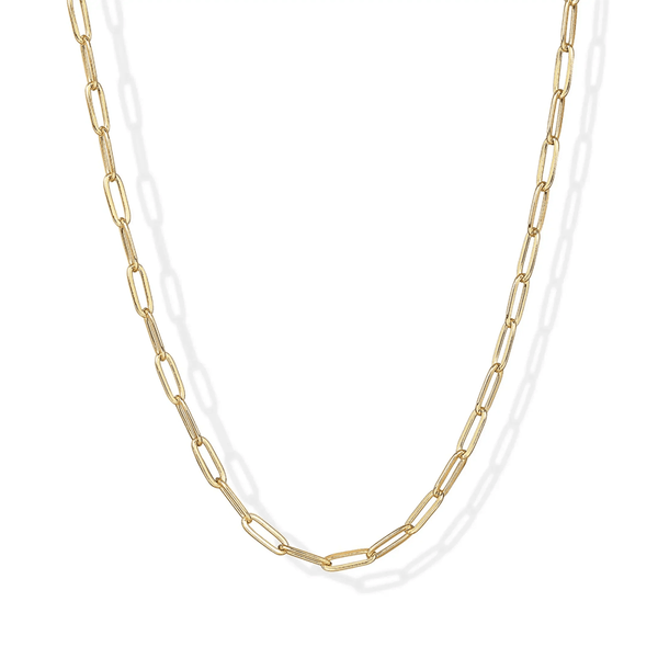 14K Gold Plated Paperclip Chain Necklaces for Women - Dainty Gold Jewelry Chain Necklace - Lightweight 20" Adjustable Link Chain Necklaces - KARMARKA