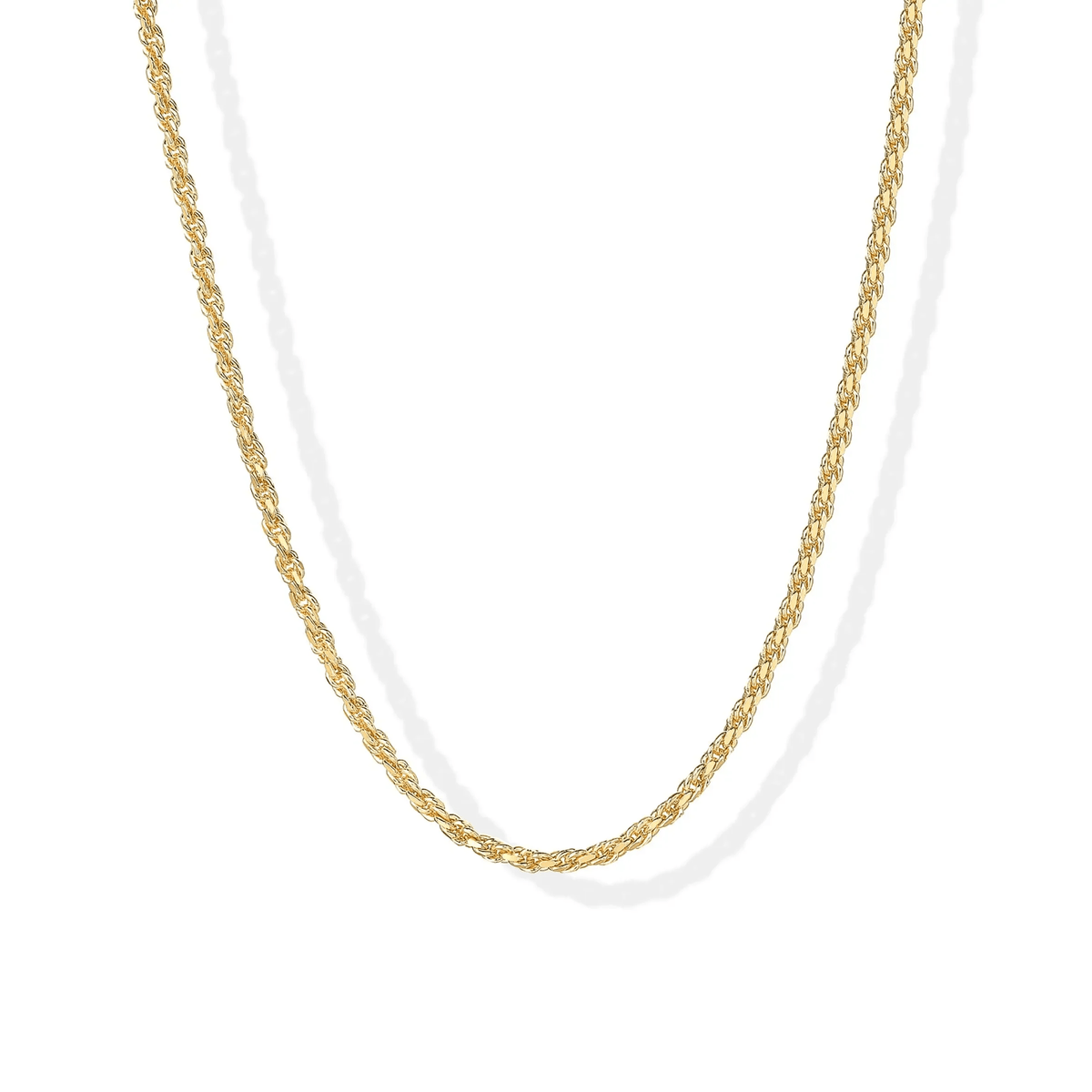 14K Gold Plated Rope Chain Necklace - Chain Necklaces for Women - Plated Gold Necklace for Women - KARMARKA