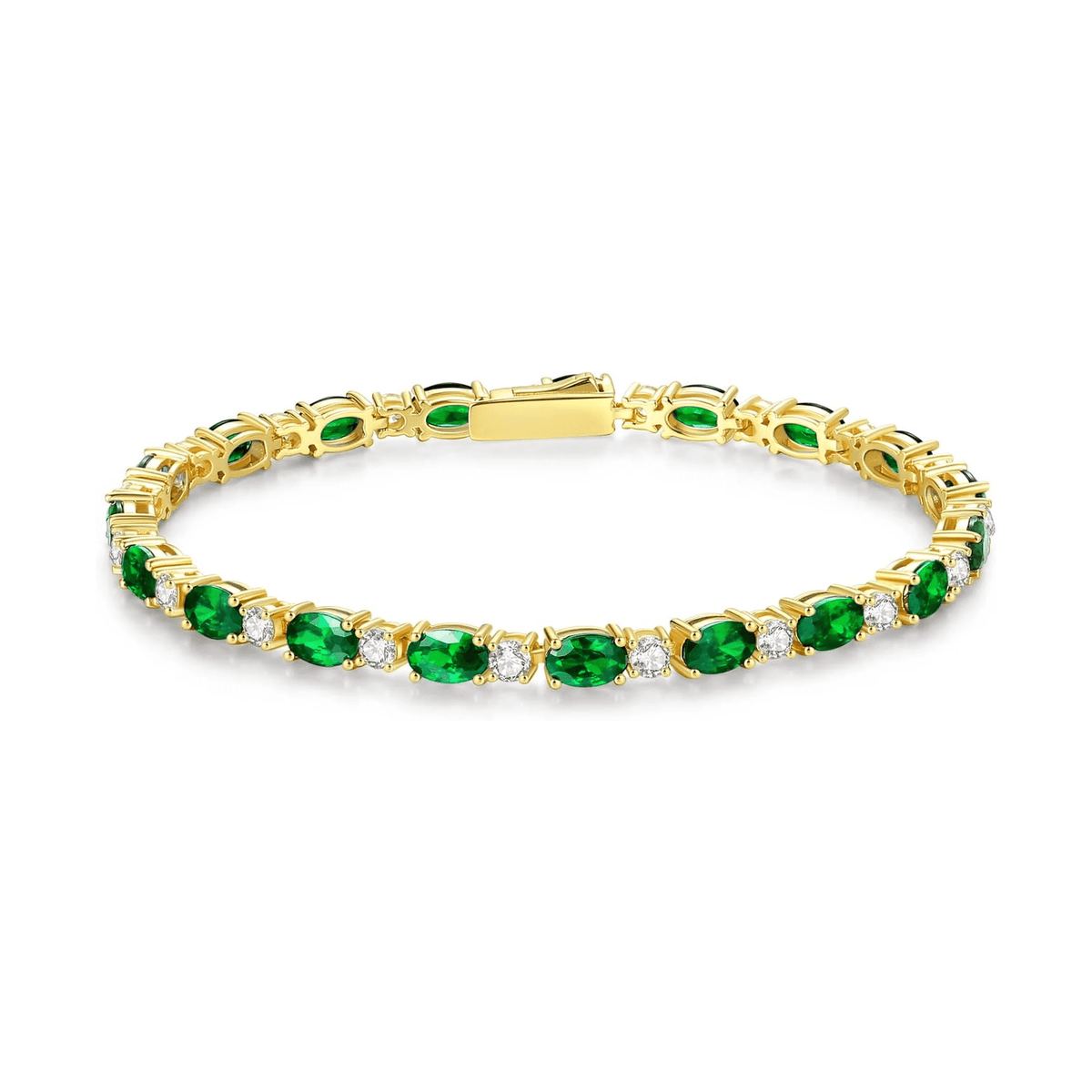 14K Gold Plated Silver Birthstone Tennis Bracelets for Women 7" - KARMARKA Main image