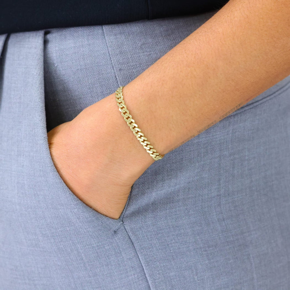 14K Real Yellow Gold Royal Monaco 5Mm Miami Cuban Link Bracelet (7"-9") Italian Jewelry for Men & Women - KARMARKA