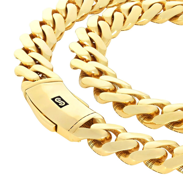 14K Real Yellow Gold Royal Monaco 5Mm Miami Cuban Link Bracelet (7"-9") Italian Jewelry for Men & Women - KARMARKA
