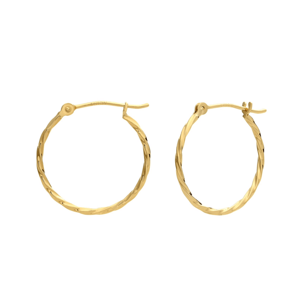 14K Yellow Gold Thin Hoop Earrings, 1Mm Tube, 18Mm (Women, Men, Unisex) - KARMARKA