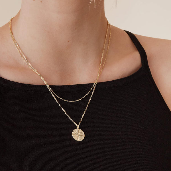Gold Layered Necklaces for Women, 14K Plated Dainty Pendant Stack