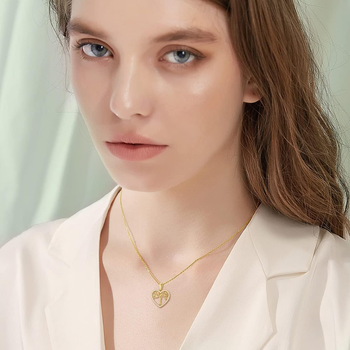 14K Gold Mother and Daughter/Son Necklaces Tree of Life Family Tree Pendant Necklaces 16''-18''