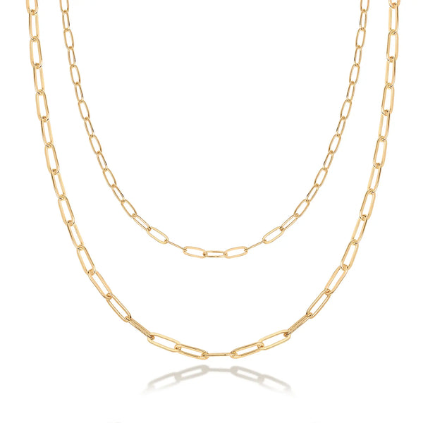 PAVOI 14K Gold Plated Layered Triple Chain Necklaces for Women - Fine Charm Jewelry - 0.55Mm 0.65Mm 0.7Mm Thick Trendy Necklace