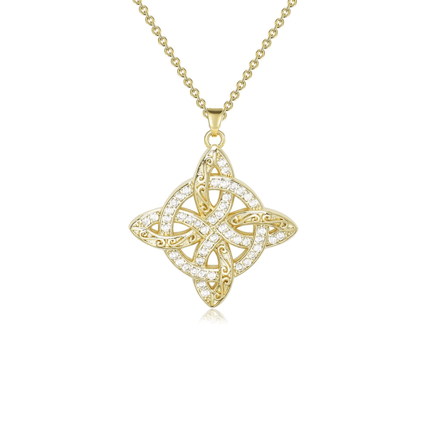 18K Gold-Plated Celtic Knot Pendant Necklace – Witches Knot Jewelry for Women - KARMARKA