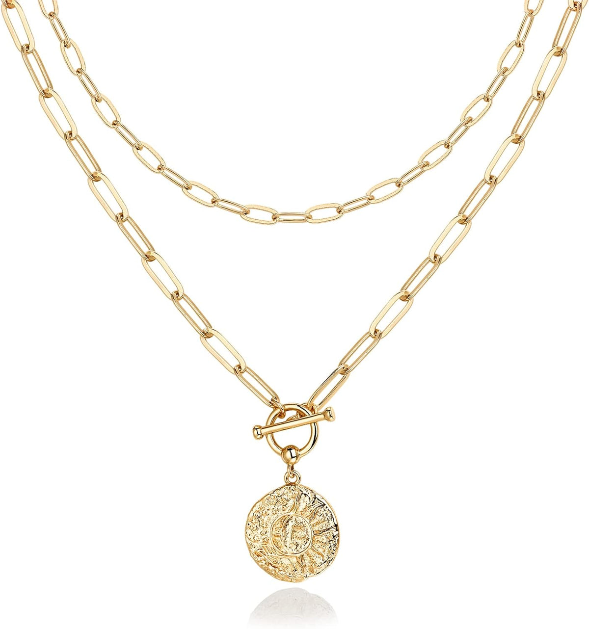Gold Layered Necklaces for Women, 14K Plated Dainty Pendant Stack