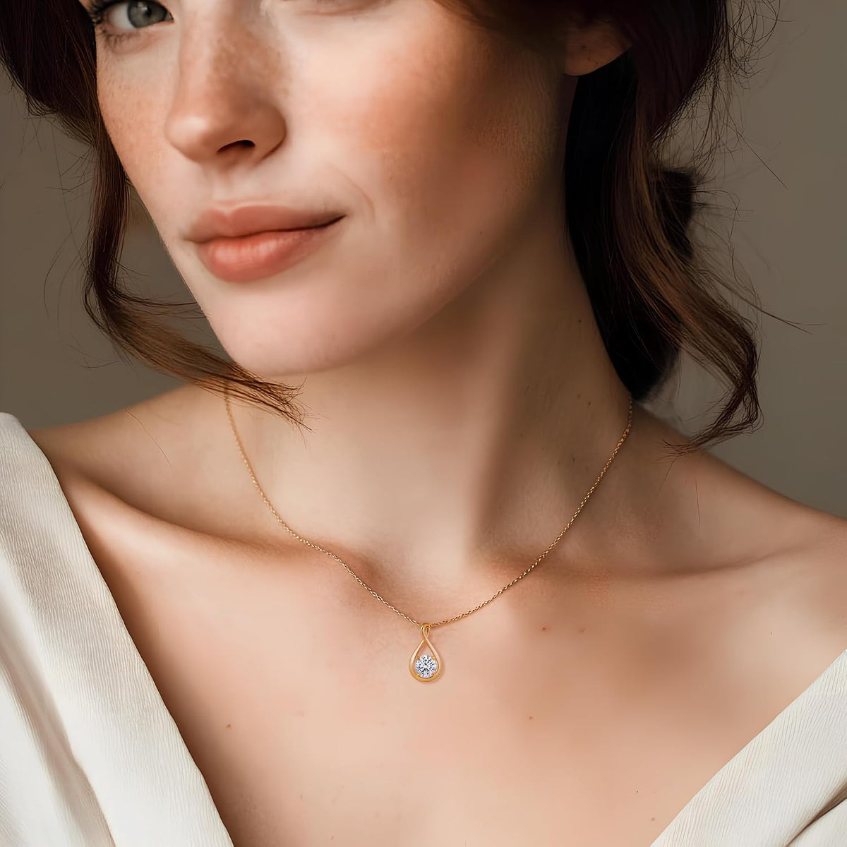 Birthstone Necklaces for Women Sterling Silver Dainty Infinity Necklace Diamond Pendant Necklaces Trendy Gold Jewelry