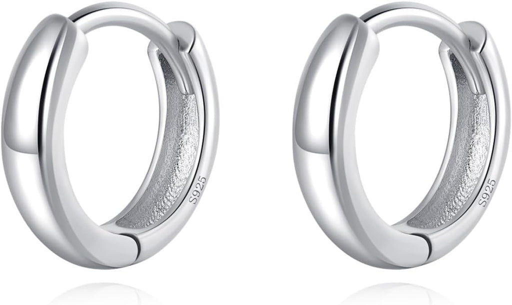 925 Sterling Silver Small round Hoop Earrings for Women Teen Girls Huggie Hoop Earrings Minimalist Hoop Earrings